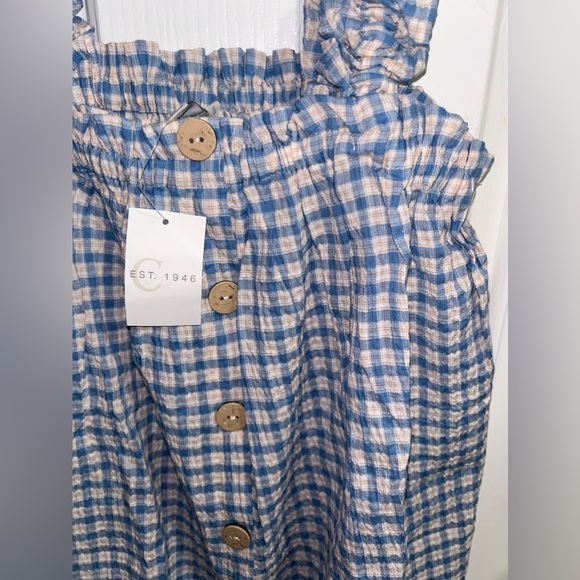 New Striped Blue Stretchy Tunic Top - Picture 2 of 3